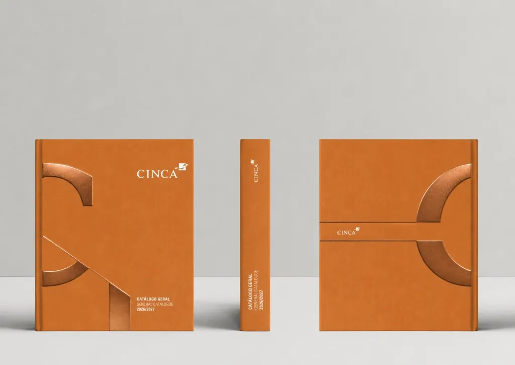 Capa, lombada e contracapa do Catálogo Geral CINCA 2026/27